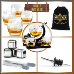 Whisiskey - Whisky Karaffe - Geschenke Für Männer - Komplette Whiskey Set - Globus - 900ML – Inkl. 4 Whisky Steine, 4 Whisky Gläser & Ausgießer - Whisky Dekanter – Whiskygläser - Natursteine 14 Whisiskey - Whisky Karaffe - Geschenke Für Männer - Komplette Whiskey Set - Globus - 900ML – Inkl. 4 Whisky Steine, 4 Whisky Gläser & Ausgießer - Whisky Dekanter – Whiskygläser - Natursteine -Leonardo Verkäufe 5925e7c4ae6b11b2dd1ff824ec6d6a7b
