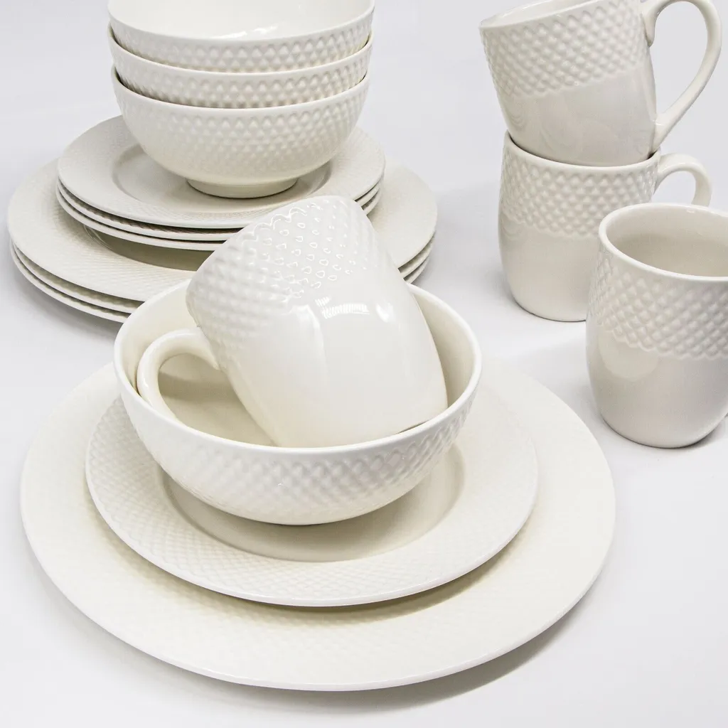 Porzellan Geschirr Set Weiß Für 4 Personen 16-teiliges Tafelservice Kombiservice 6 Porzellan Geschirr Set Weiß Für 4 Personen 16-teiliges Tafelservice Kombiservice – Bild 6
