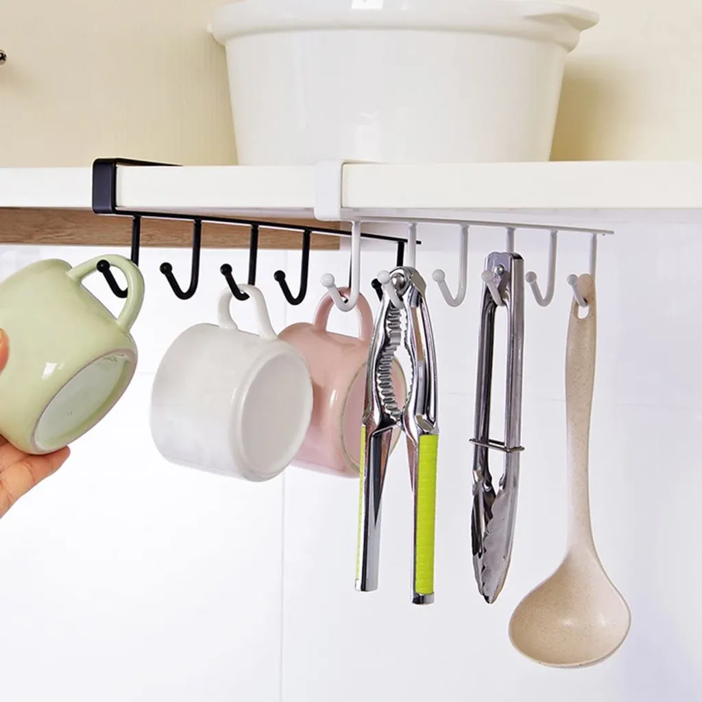 1 Haken Für Tassen, Becher, Weingläser, Aufbewahrungshaken Für Küchenutensilien, Krawatten, Gürtel Und Schals, Haken Zum Aufhängen Unter Dem Schrank, Ohne Bohren 4 1 Haken Für Tassen, Becher, Weingläser, Aufbewahrungshaken Für Küchenutensilien, Krawatten, Gürtel Und Schals, Haken Zum Aufhängen Unter Dem Schrank, Ohne Bohren – Bild 4