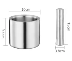 BAYLI - Edelstahl Mörser Mit Stößel & Deckel - Massiver Gewürzmörser Für Die Küche - Bruchfeste Kräutermühle - Gewürzmühle Für Kräuter Und Gewürze - Tabletten Zerkleiner - Tablettenmörser - KitchenAid -Leonardo Verkäufe 5c8aeafc0da7e395391f0f9738b8d25b