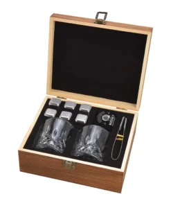 Whisky Geschenk-Set Mit 2 Gläsern, Eiswürfeln Aus Edelstahl, Zange, Samtbeutel In Einer Schönen Holzbox -Leonardo Verkäufe 5eee92ca1b75f172d5308dc3dedcbc33
