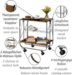 Wenko Servierwagen Dinett Deluxe Walnuss -Leonardo Verkäufe 5f142a3376ce3bcd434326cf1d18058b