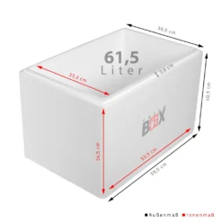 Styroporbox 61W | Wand: 3,0cm | Volumen: 61,5L | Innenmaß:53x33x34cm | Weiß Isolierbox Thermobox Kühlbox Warmhaltebox -Leonardo Verkäufe 615fda835d89f16457d4608072f2a30f