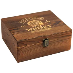 Whisky Geschenk-Set Mit 2 Gläsern, Eiswürfeln Aus Edelstahl, Zange, Samtbeutel In Einer Schönen Holzbox -Leonardo Verkäufe 62e95a1318c5e3db3ef9bcb74b9358b4