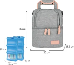 Kühltasche Für Muttermilch, Babyflasche, Wasserdicht, Für Gefrierschrank, Mama, Reiserucksack, Tragbar, Wärmeisoliert, Lunchbox Für Damen, Herren, Kinder, Große Kapazität, Handtasche,Grey -Leonardo Verkäufe 62f3d48b695f37d67a66bc2880a4b322