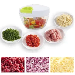 Zwiebelschneider - Manueller Zerkleinerer - Multizerkleinerer Mit Seilzug Für Zwiebel, Kräuter, Nüsse, Sahne - - Spülmaschinenfest,Gemüseschneider,HM-03956 -Leonardo Verkäufe 63979f82b801fb918d7977bb25b6556d