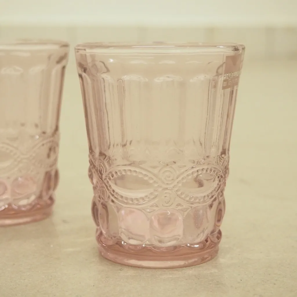 Wassergläser Solange Reliefmuster 6xSet Rosa Transparent 265ml 1 Wassergläser Solange Reliefmuster 6xSet Rosa Transparent 265ml