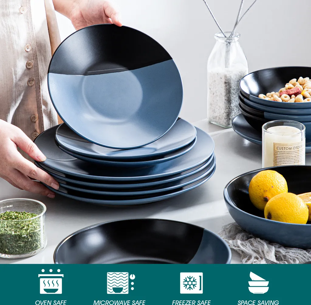 Tafelservice 8 Personen, Vancasso 32 Teiliges Accel Geschirrset Aus Steingut, Modernes Geschirr Kombiservice Set, Rund 3 Tafelservice 8 Personen, Vancasso 32 Teiliges Accel Geschirrset Aus Steingut, Modernes Geschirr Kombiservice Set, Rund – Bild 3