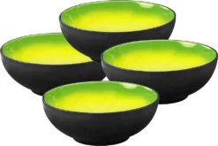 CreaTable 20220 Kombiservice Hot Green Für 4 Personen, Steinzeug, Rund, Grün/gelb/schwarz (1 Set, 16-teilig) -Leonardo Verkäufe 698841e1d93deeffabeda650a8696b88