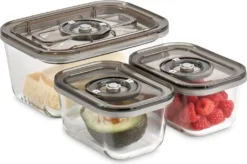 Caso Vakuum-Frischebehälter 3er Set - Für Platzsparende Aufbewahrung (1er Pack) -Leonardo Verkäufe 6be4c21c2df9d810a3a672af648a159d