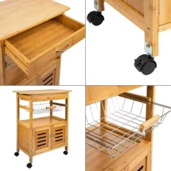 ONVAYA® Küchenrollwagen Tokio | Nischenwagen Holz Bambus | Beistellwagen Mit 4 Rollen Und Schublade | Maße Ca. 84,5 X 58,5 X 37 Cm | Küchenwagen Im Vintage Landhaus Stil -Leonardo Verkäufe 6e135facf940c6289910c7d622285991