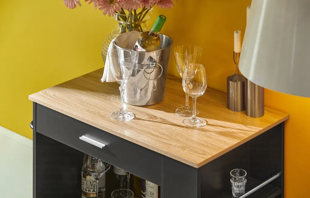 SoBuy FKW113-SCH Servierwagen Küchenwagen Kücheninsel Küchenschrank Rollwagen Mikrowellenschrank Küchenrollwagen Schwarz BHT Ca.: 82x88x46cm 6 SoBuy FKW113-SCH Servierwagen Küchenwagen Kücheninsel Küchenschrank Rollwagen Mikrowellenschrank Küchenrollwagen Schwarz BHT Ca.: 82x88x46cm – Bild 6