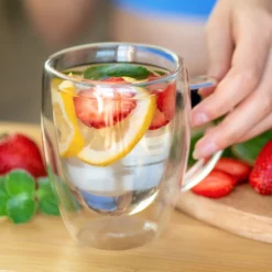 Wessper Doppelwandig Kaffeegläser Mit Henkel, 6 Stück X 350 Ml, Großes Hitzebeständiges Doppelwandglas, Thermogläser, Kaffeegläser Temperaturbeständig Mokkatassen, Teegläser, Latte Machiatto Gläser -Leonardo Verkäufe 7273f7e339402b164731e3ae54b349fb