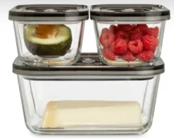 Caso Vakuum-Frischebehälter 3er Set - Für Platzsparende Aufbewahrung (1er Pack) -Leonardo Verkäufe 7cb5924dd3ed9e3eb01ef045515bbc79