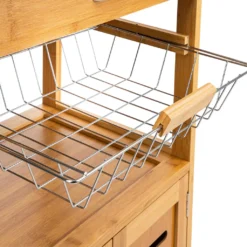 ONVAYA® Küchenrollwagen Tokio | Nischenwagen Holz Bambus | Beistellwagen Mit 4 Rollen Und Schublade | Maße Ca. 84,5 X 58,5 X 37 Cm | Küchenwagen Im Vintage Landhaus Stil -Leonardo Verkäufe 7f8a79dc27dbf689ae0f3723bde6ad44