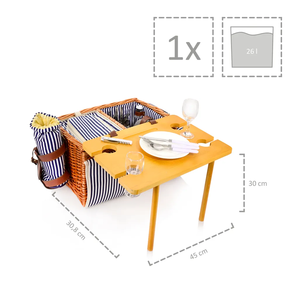 Sänger SÄNGER Picknickkorb Borkum Mit Integriertem Tisch & Kühltasche 25 Teilig Für 4 Personen 4 Sänger SÄNGER Picknickkorb Borkum Mit Integriertem Tisch & Kühltasche 25 Teilig Für 4 Personen – Bild 4