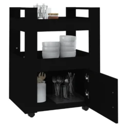 VidaXL Küchenwagen Schwarz 60x45x80 Cm Holzwerkstoff -Leonardo Verkäufe 856e4c209a08c14f3dead89498e06625