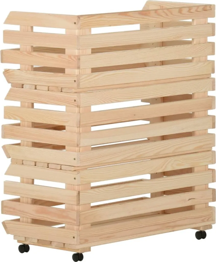 VidaXL Gemüsewagen 77x30x80 Cm Massivholz Kiefer 4 VidaXL Gemüsewagen 77x30x80 Cm Massivholz Kiefer – Bild 4