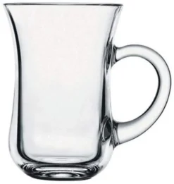 Pasabahce 55411 Keyif Türkische Teegläser Mit Henkel, 145ml, Glas, Transparent, 6 Stück