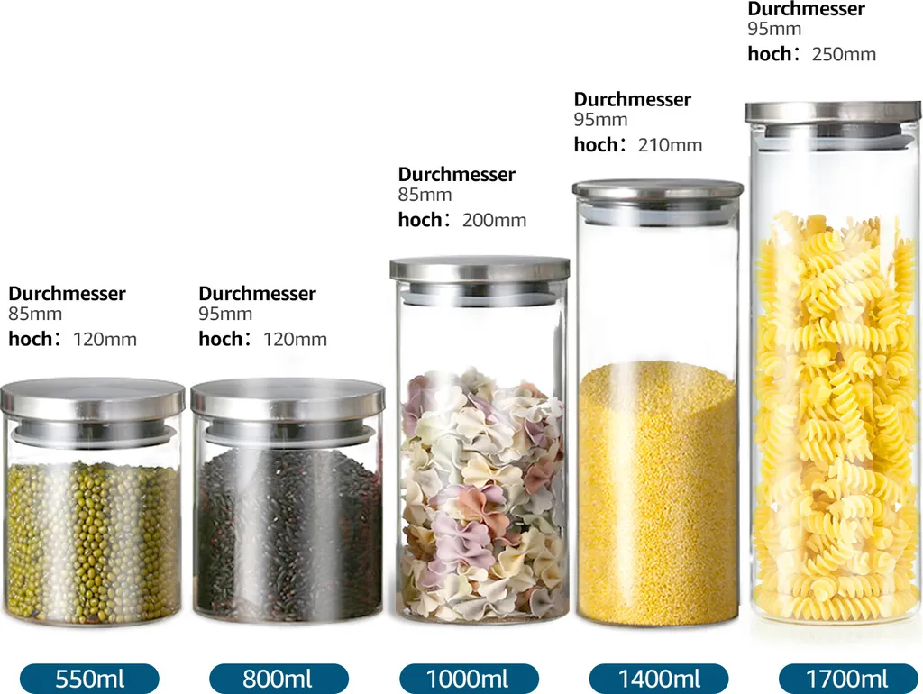 CMYBABEE Vorratsdose Glas 1400ML, Höhe 21 Cm, Vorratsglas Mit Deckel, Kaffeebohnen Behälter, Müslidose, Frischhaltedose Mit Große Einfüllöffnung (M, 1 Stück) 7 CMYBABEE Vorratsdose Glas 1400ML, Höhe 21 Cm, Vorratsglas Mit Deckel, Kaffeebohnen Behälter, Müslidose, Frischhaltedose Mit Große Einfüllöffnung (M, 1 Stück) – Bild 7