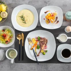 MALACASA, Serie Elisa, 50-teilig Tafelservice Aus Porzellan Für 6 Personen, Kombiservice Frühstückservice Kaffeeservice Mit Eierbecher, Kaffeetassen, Untertassen, Müslischalen, Dessertteller -Leonardo Verkäufe 8c2b831d18792b49b890ebf8c8d200dd 1