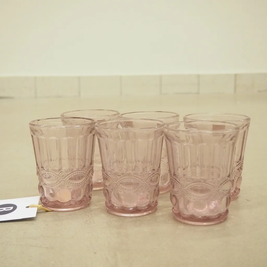 Wassergläser Solange Reliefmuster 6xSet Rosa Transparent 265ml 3 Wassergläser Solange Reliefmuster 6xSet Rosa Transparent 265ml – Bild 3