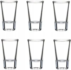 SCHLOSSEREI BAYERWALD Schnapsgläser Set 6 Stück Je 28 Ml - Shotgläser Wodka Schnaps Tequila Grappa - Transparent 7 Cm Höhe