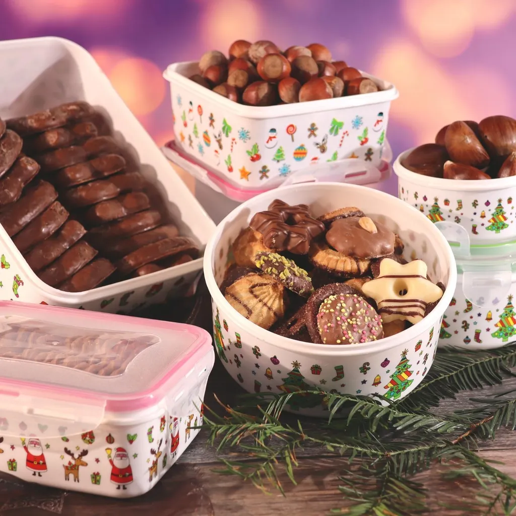 PLENTYFY Keksdosen 10 Teiliges Set Eckig - Plätzchendosen Zum Aufbewahren Von Gebäck Frischhaltedose Kekse - Luftdichte Vorratsdosen Mit Motiven Weihnachtsdosen Frischhaltedosen Mit Deckel 1 PLENTYFY Keksdosen 10 Teiliges Set Eckig - Plätzchendosen Zum Aufbewahren Von Gebäck Frischhaltedose Kekse - Luftdichte Vorratsdosen Mit Motiven Weihnachtsdosen Frischhaltedosen Mit Deckel