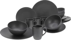 CreaTable 23145 Kombiservice Soft Touch Black Für 4 Personen, Steinzeug, Schwarz (1 Set, 16-teilig) 11 CreaTable 23145 Kombiservice Soft Touch Black Für 4 Personen, Steinzeug, Schwarz (1 Set, 16-teilig) -Leonardo Verkäufe 954c77772588db62904e12ac4b7d6c96