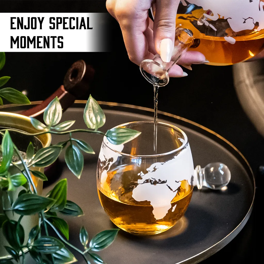 Whisiskey - Whisky Karaffe - Geschenke Für Männer - Komplette Whiskey Set - Globus - 900ML – Inkl. 4 Whisky Steine, 4 Whisky Gläser & Ausgießer - Whisky Dekanter – Whiskygläser - Natursteine 6 Whisiskey - Whisky Karaffe - Geschenke Für Männer - Komplette Whiskey Set - Globus - 900ML – Inkl. 4 Whisky Steine, 4 Whisky Gläser & Ausgießer - Whisky Dekanter – Whiskygläser - Natursteine – Bild 6