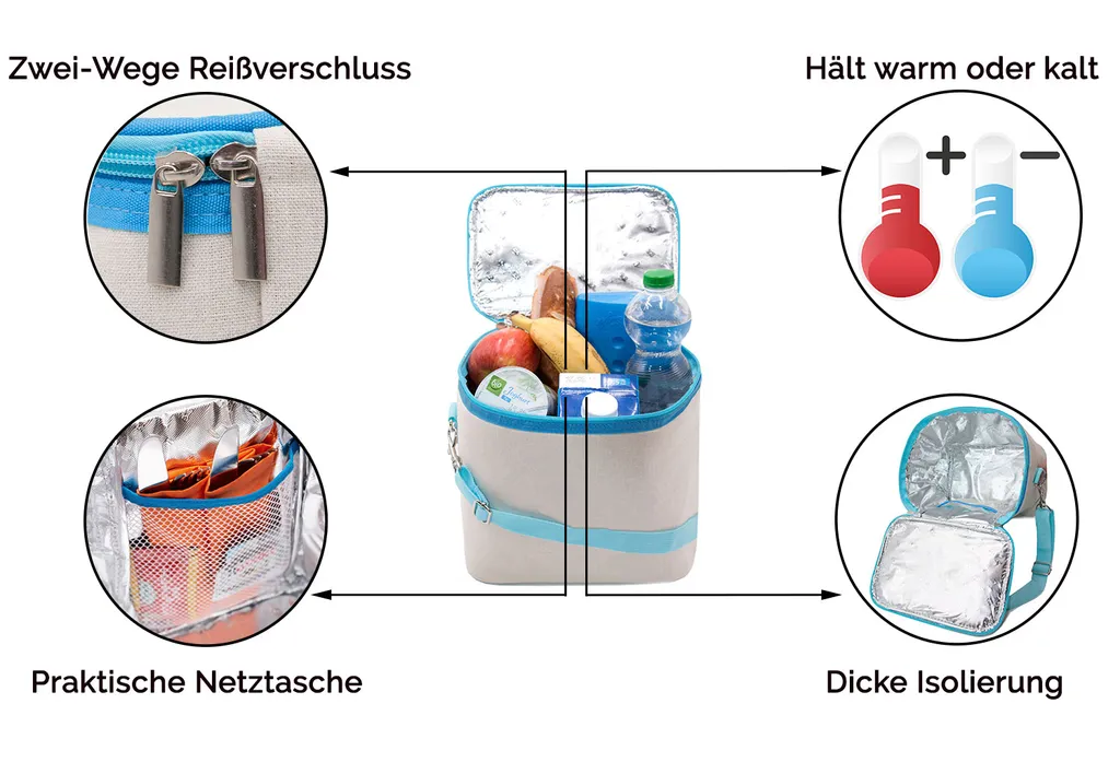 Kühltasche 9L, 23x16x24 Cm, Natur 2 Kühltasche 9L, 23x16x24 Cm, Natur – Bild 2