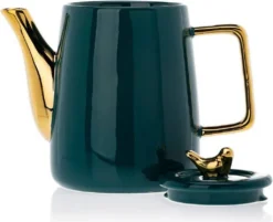 HowHomely Kaffeeservice Keramik 4 Personen - Teeservice 10-tlg. - Grün-Gold -Leonardo Verkäufe 9753c14189b64e28cac2a2a338f9e9f9