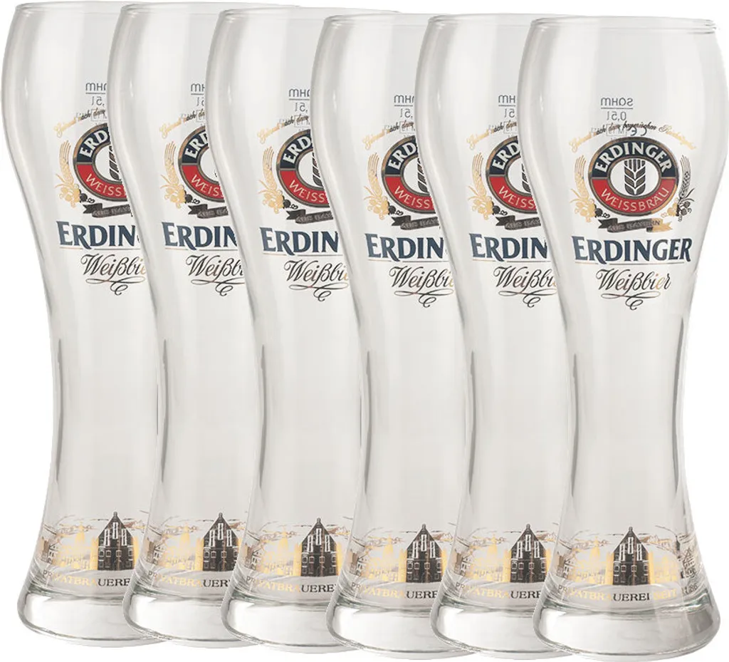 6x Erdinger Weizenbiergläser 0,5L 1 6x Erdinger Weizenbiergläser 0,5L