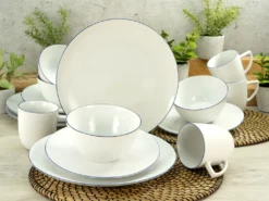 CreaTable 22456 Kombiservice Enjoy Blue Line Für 4 Personen, Porzellan, Weiß (1 Set, 16-teilig) -Leonardo Verkäufe 98a08d4bae9f221e3ee6be0405931294