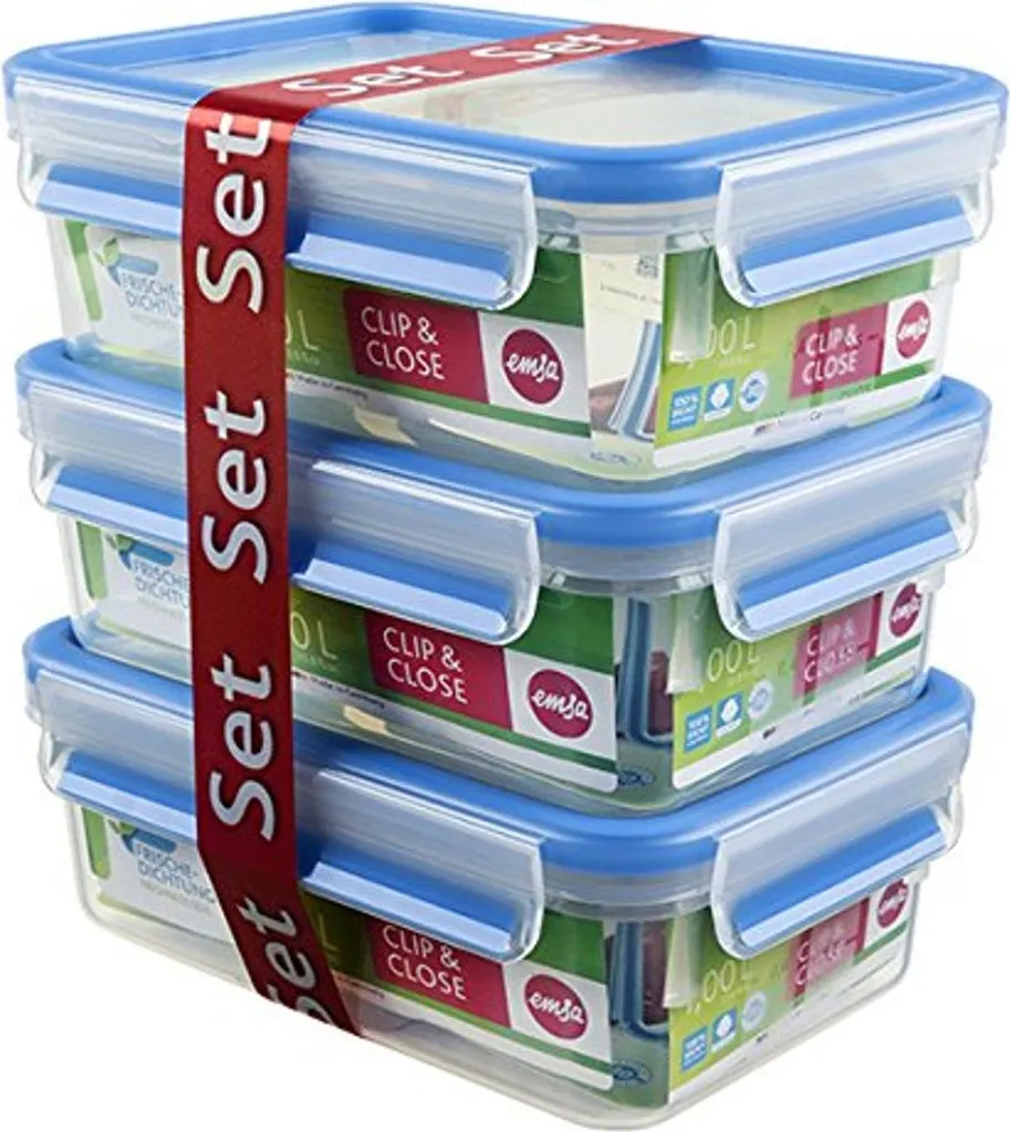 Emsa Clip & Close 3Er Set Frischhaltedosen, 3 X 1,00 L, 508558 4 Emsa Clip & Close 3Er Set Frischhaltedosen, 3 X 1,00 L, 508558 – Bild 4