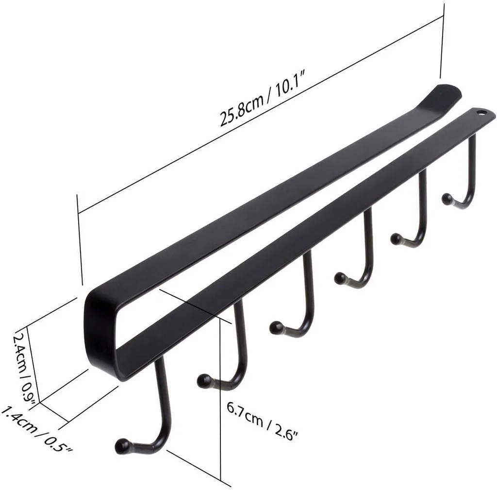 2 Stück Tassenhalter, Schrankeinsatz Tassenhalter Haken Ohne Bohren Für 6 Tassen 2 2 Stück Tassenhalter, Schrankeinsatz Tassenhalter Haken Ohne Bohren Für 6 Tassen – Bild 2