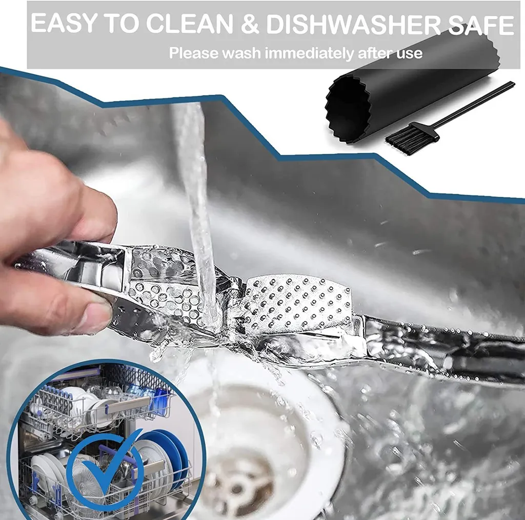 LOZAYI Knoblauchpresse,15,5 Cm Knoblauch- Und Ingwerpresse Mit Ergonomischem Griff Aus Zinklegierung, Praktischer, Rostfrei Und Leicht Zu Reinigen, 5 LOZAYI Knoblauchpresse,15,5 Cm Knoblauch- Und Ingwerpresse Mit Ergonomischem Griff Aus Zinklegierung, Praktischer, Rostfrei Und Leicht Zu Reinigen, – Bild 5