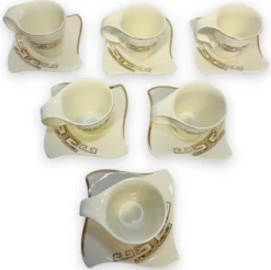 12-teiliges Medusa Mäander Kaffeeservice Mit Goldschliff Kaffeetassen Für 6 Personen 6 Tassen + 6 Untertassen Weiß-Gold Genießen Servieren Kaffee -Leonardo Verkäufe a37ce12b59dff01d4decb393ba704814