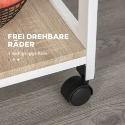 HOMCOM Küchenwagen, Servierwagen Mit Schublade Und Abnehmbarem Tablett Küchenrollwagen, Rollwagen Mit Arbeitsplatte, Kieferholz, Weiß, 37 X 37 X 82 Cm -Leonardo Verkäufe a44799786e7c0aa9abee2d348c043207