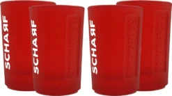 Jägermeister Gläser Set Rot - 4 Shotgläser 2cl Geeicht