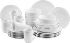 Mäser 931523 Barca Kombiservice Modern, Porzellan, Weiß, 30-teilig (1 Set)