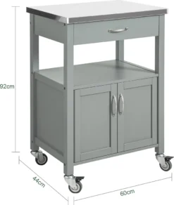 SoBuy FKW22-HG Küchenwagen Mit Edelstahlplatte Küchenrollwagen Servierwagen Rollwagen Getränkewagen Fürs Büro BHT Ca.: 60x92x44cm -Leonardo Verkäufe a9d720758f8f3013d80a7cd881a70c83