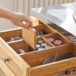 SoBuy FKW70-N Küchenwagen Servierwagen Kücheninsel Küchenschrank Aus Bambus Mit Edelstahlarbeitsplatte BHT Ca.: 115x92x46cm 15 SoBuy FKW70-N Küchenwagen Servierwagen Kücheninsel Küchenschrank Aus Bambus Mit Edelstahlarbeitsplatte BHT Ca.: 115x92x46cm -Leonardo Verkäufe ab1424b820dbf8b18f26ebd88334c474