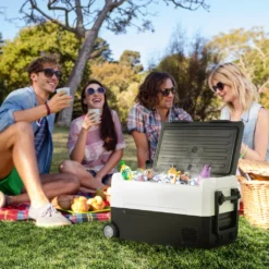 Merax Elektrisch Kühlbox Mit Kompressor 31.5L Schwarz, Mini Kühlschrank Tragbar Kühlleistung Bis -20° C, Gefrierbox 12/24 V Und 230 V Für Büro, Auto, Camping, Garten -Leonardo Verkäufe ace5ed59d9b3939649ae29e38579189c