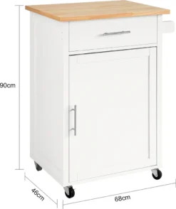 SoBuy FKW102-WN Küchenwagen Mit Arbeitsplatte Servierwagen Beistellwagen Rollwagen Getränkewagen Fürs Büro BHT Ca.: 68x90x46cm -Leonardo Verkäufe adec0a592d8f69e12f1ad3d84366a7f3