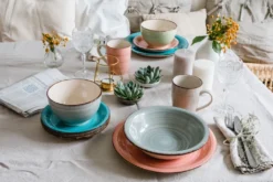 Mäser 931492 Lumaca Frühstück-Service Für 6 Personen Im Vintage Look, Handbemalte Keramik, Steingut, Rauchblau, 18-teilig (1 Set) -Leonardo Verkäufe aea752487de15212f2af86d2c6dc8692