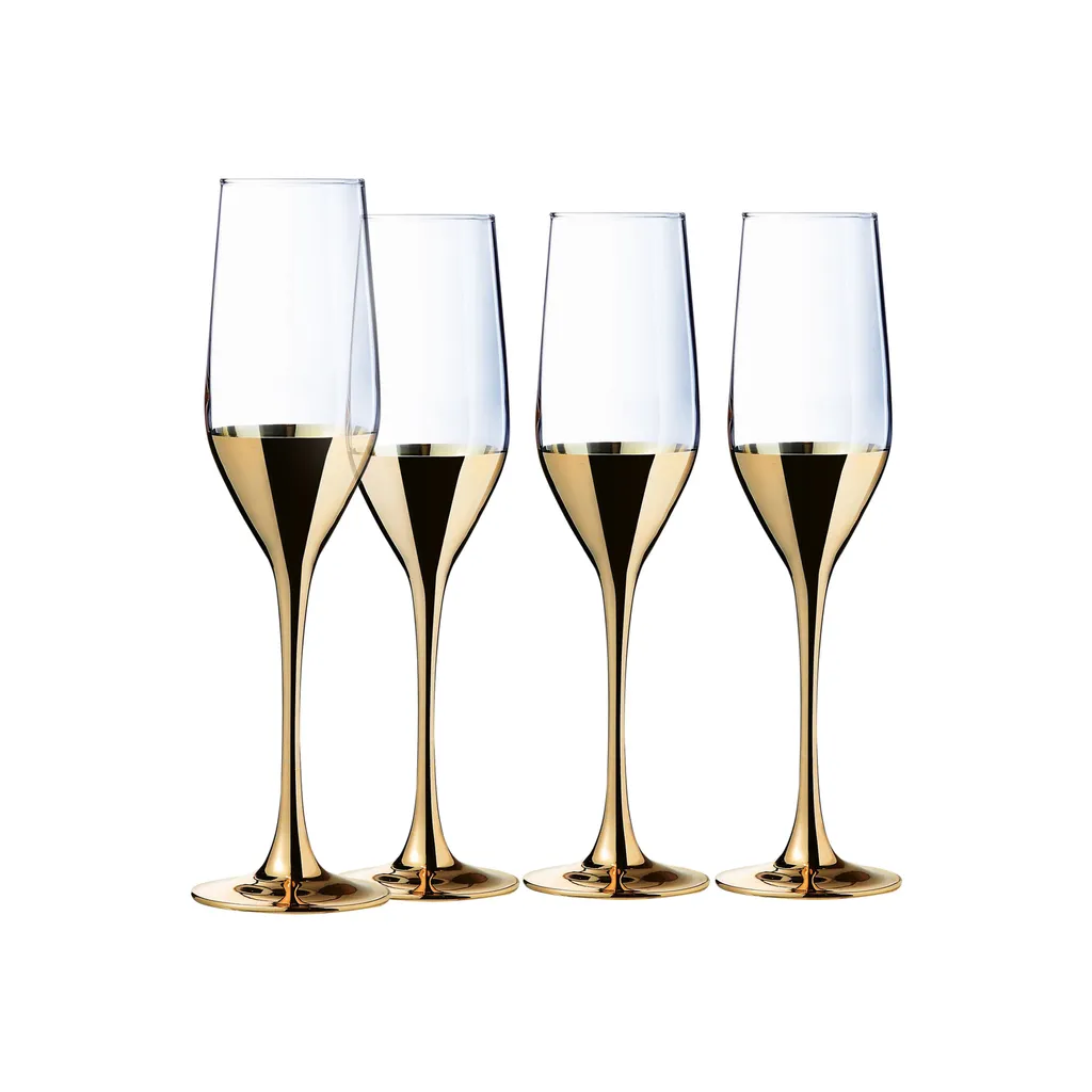 CreaTable 23462 Golden Days Sektglas 170 Ml, Klar (4er Pack) 1 CreaTable 23462 Golden Days Sektglas 170 Ml, Klar (4er Pack)