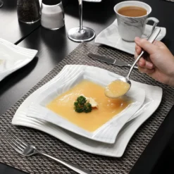 MALACASA, AMPARO 30 Tlg. Marmor Porzellan Geschirrset Kombiservice Tafelservice Mit Kaffeetassen, Unterteller, Dessertteller, Suppenteller, Speiseteller Für 6 Personen -Leonardo Verkäufe af80c7b0362205422fff5072a71212e8