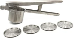 Westmark 611-72260 Spätzlepresse Edelstahl Mit 4 Einsätzen, Silber -Leonardo Verkäufe b2c29fc08c99d49e015c8d945e6c29da