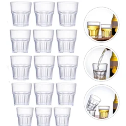 Leonardo Verkäufe 22 15er 170ml Whiskytasse Set Weinverkoster Bierbecher Bar Klar Acryl-Whisky-Tassen Whiskyglas